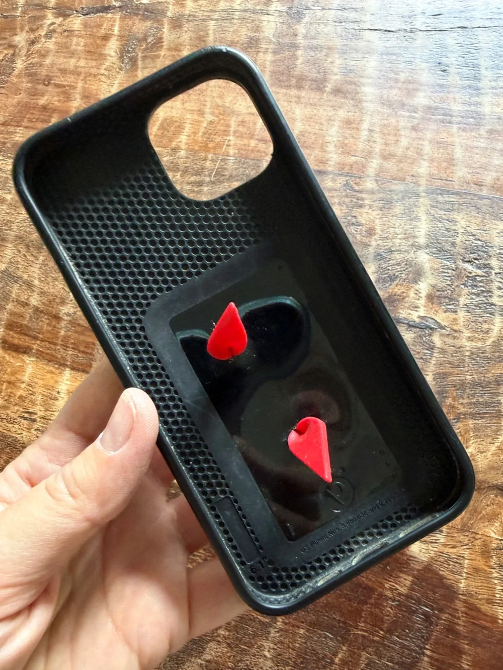 Loopy iPhone 13 Black Phone Case with Red Grip Loop - Righty